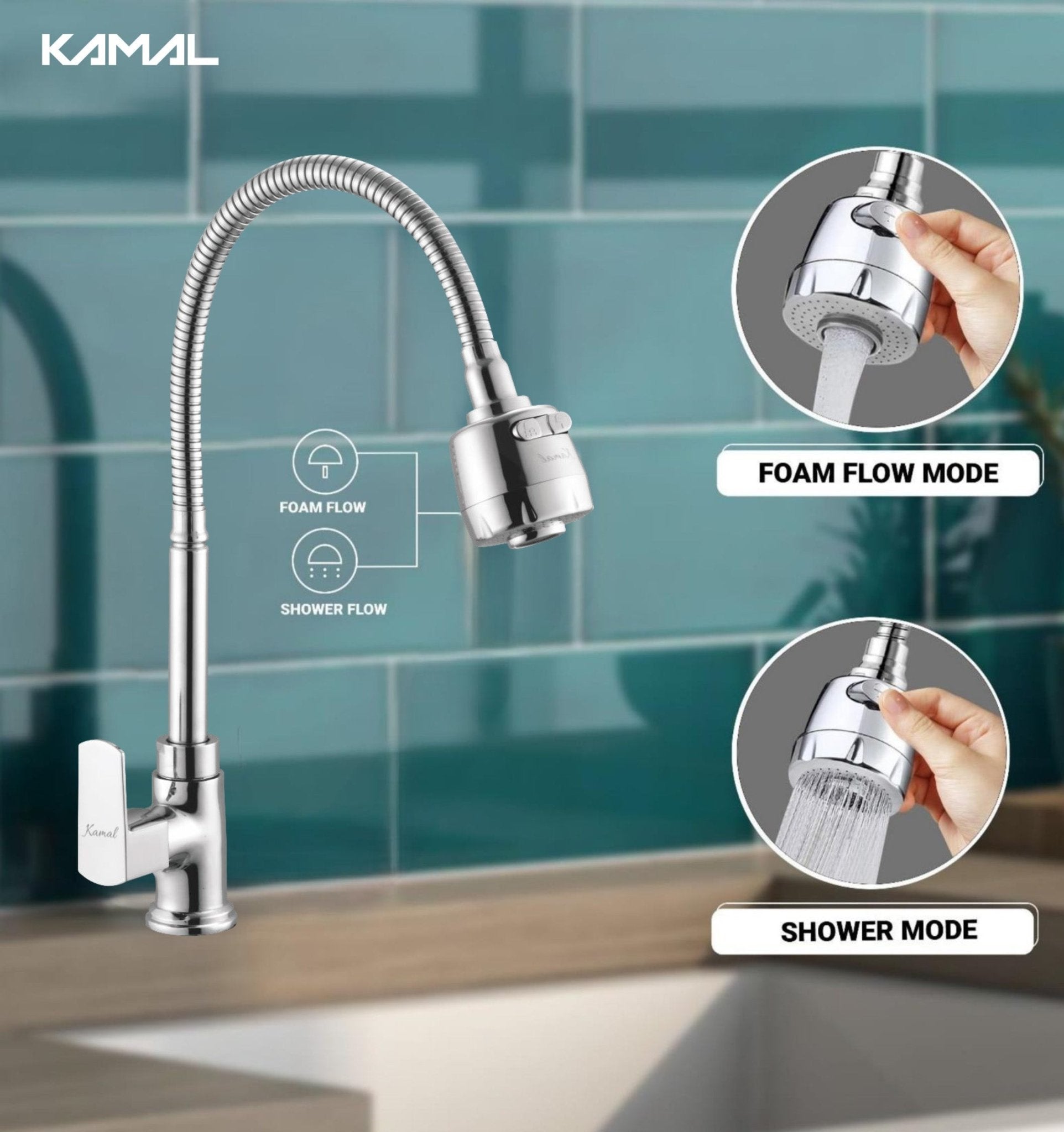 Cubix Dual Flow Heavy Body Sink Tap – by Kamal - Cubix - Kamal Bathware