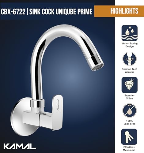 Cubix Prime Premium Sink Tap (Full Brass) - by Kamal - Cubix Prime - Kamal Bathware