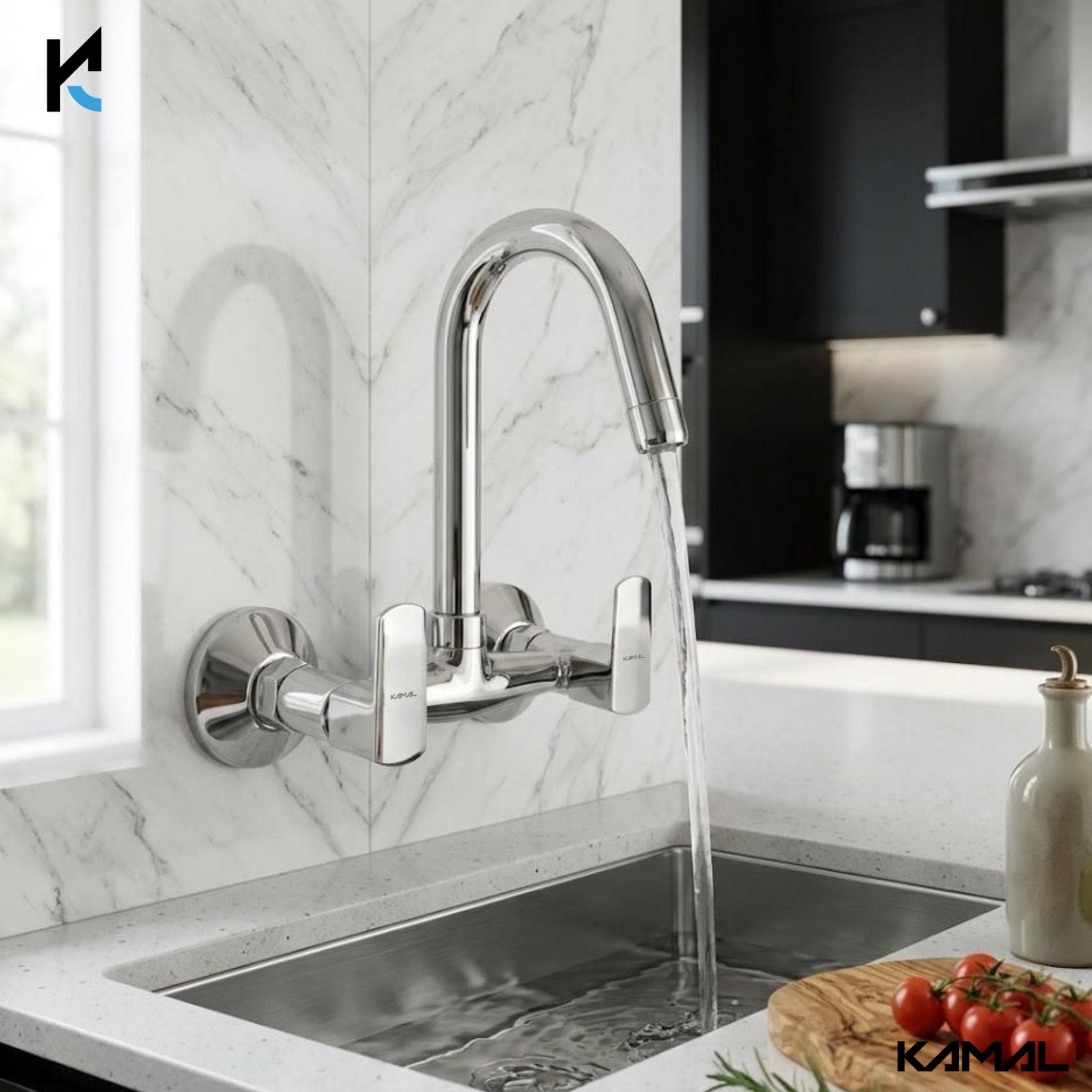 Cubix Prime Sink Mixer - Hot & Cold Mixer Faucet (Full Brass) - by Kamal - Cubix Prime - Kamal Bathware