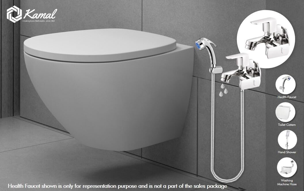 Cubix Prime Two Way Bib Tap (Full Brass) - by Kamal - Cubix Prime - Kamal Bathware