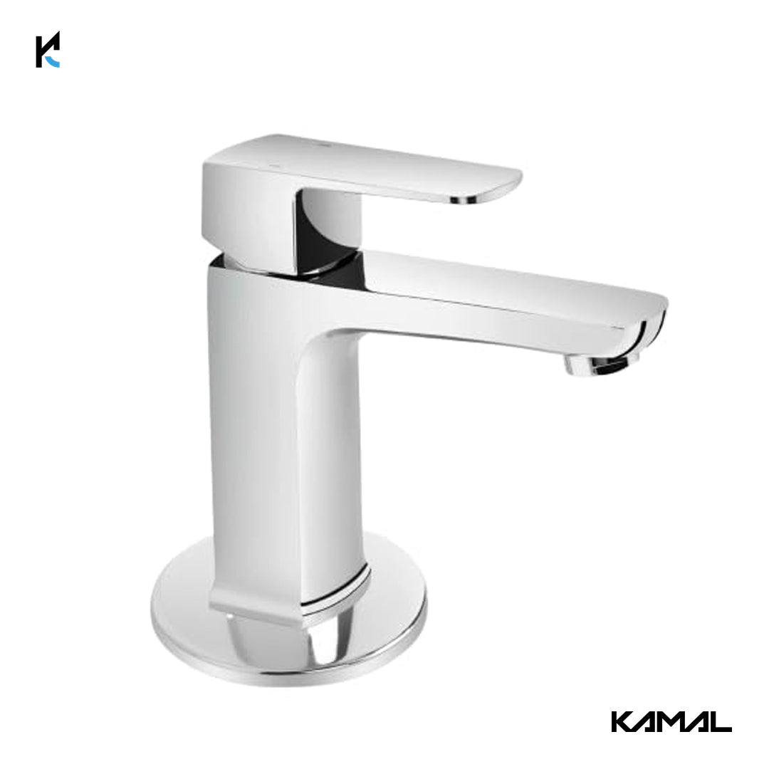 Cubix Single Lever Basin Mixer Tap (Full Brass) - by Kamal - Cubix Prime - Kamal Bathware