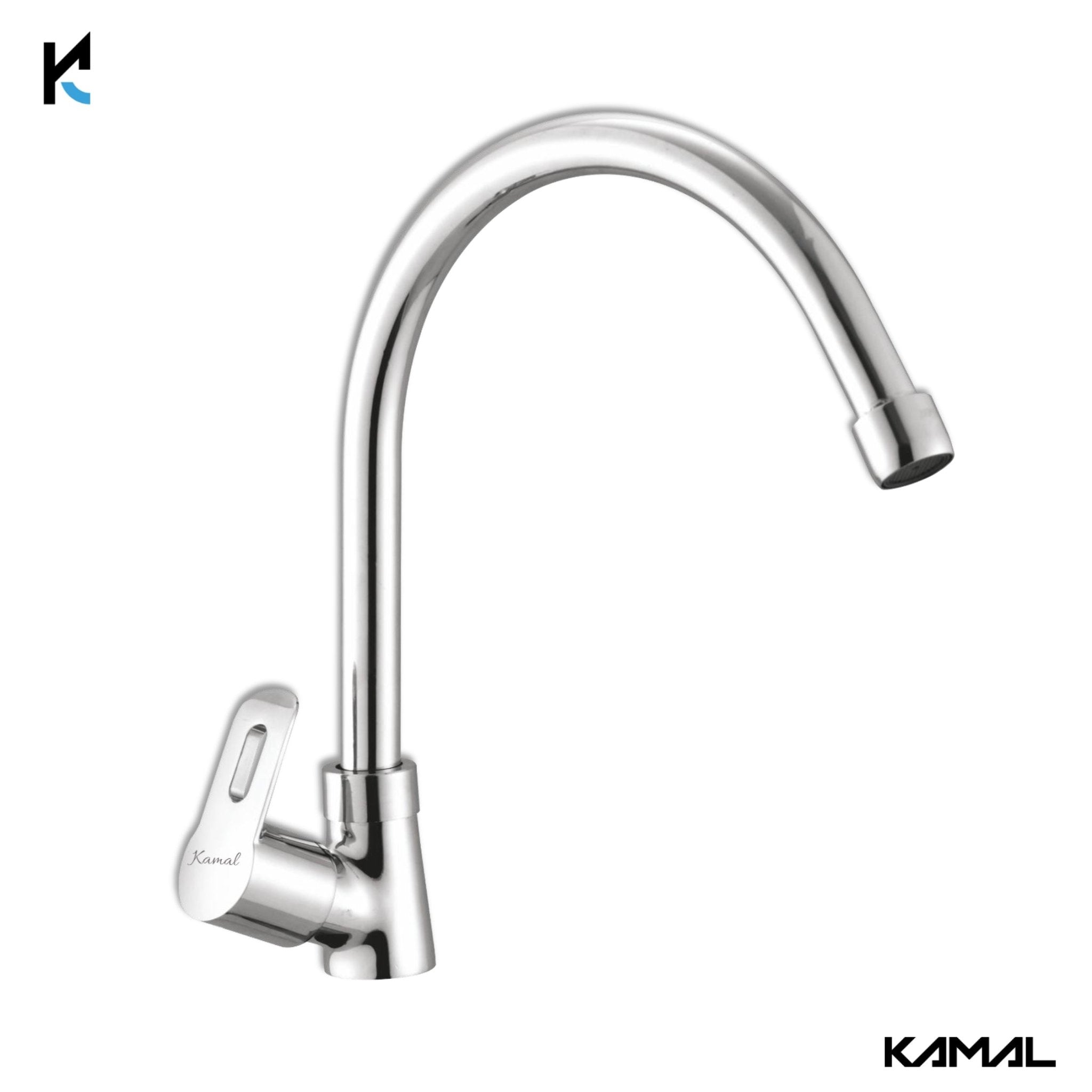 Curve C - Bend Spout Gosseneck Sink Faucet (Full Brass) - by Kamal - Curve - Kamal Bathware