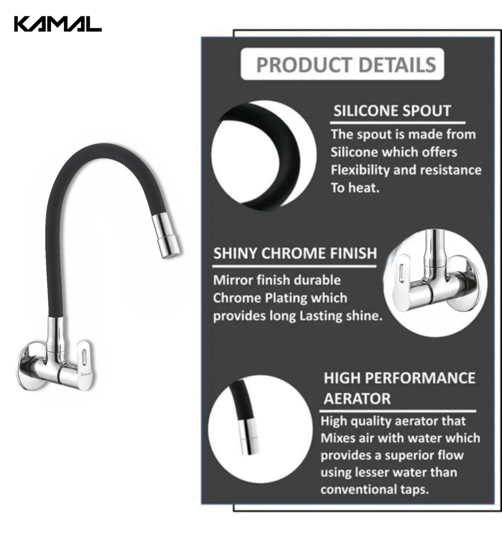 Curve Dual Flow Sink Tap – by Kamal - Curve - Kamal Bathware
