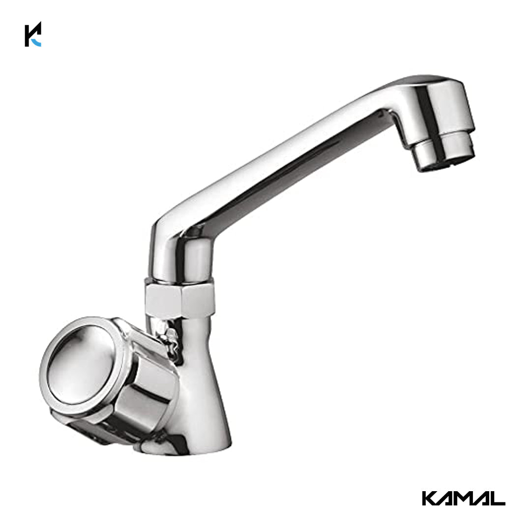 Delux Deck Mounted Pillar Tap (Full Brass) - by Kamal - Delux - Kamal Bathware