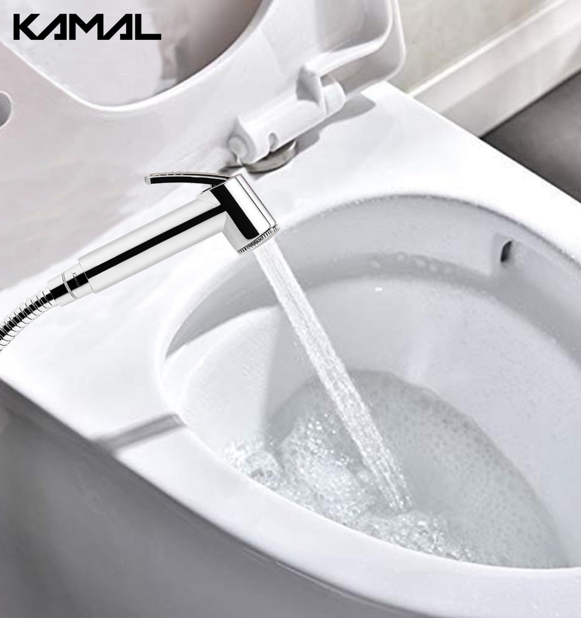 Eco ABS Health Faucet with SS 304 Grade, 1.25 Meter Flexible Hose Pipe - by Kamal - Eco - Kamal Bathware