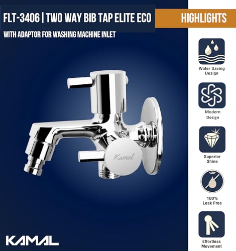 Elite Eco Two Way Bib Tap (Full Brass) - by Kamal - Elite - Kamal Bathware