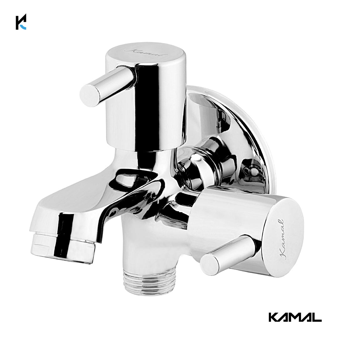 Elite Two Way Bib Tap (Full Brass) - by Kamal - Kamal Bathware