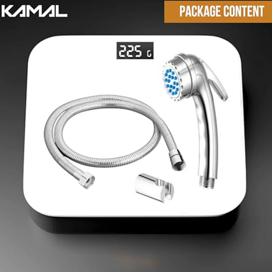 Enigma Health Faucet (ABS Gun) with SS Shower Hose & Wall Hook - by Kamal - Kamal Bathware