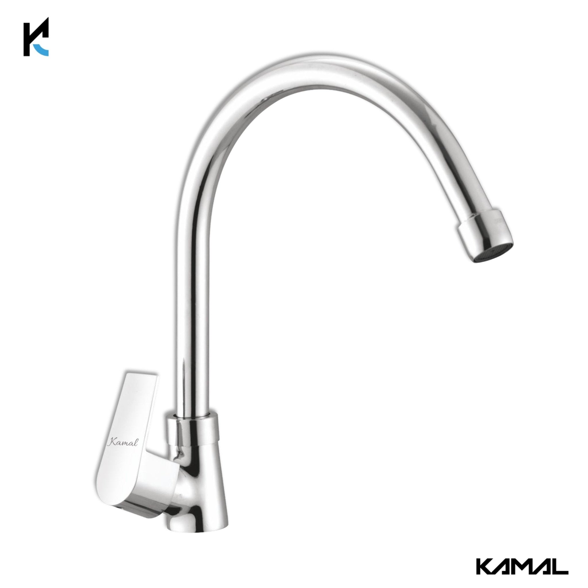 Era C - Bend Spout Gosseneck Sink Faucet (Full Brass) - by Kamal - Era - Kamal Bathware