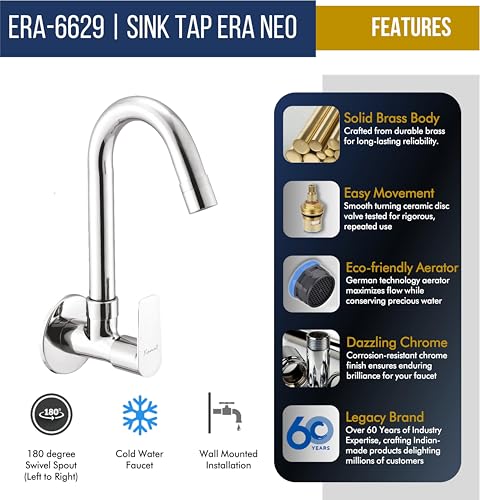 Era Neo Sink Tap (Full Brass) - by Kamal - Era - Kamal Bathware