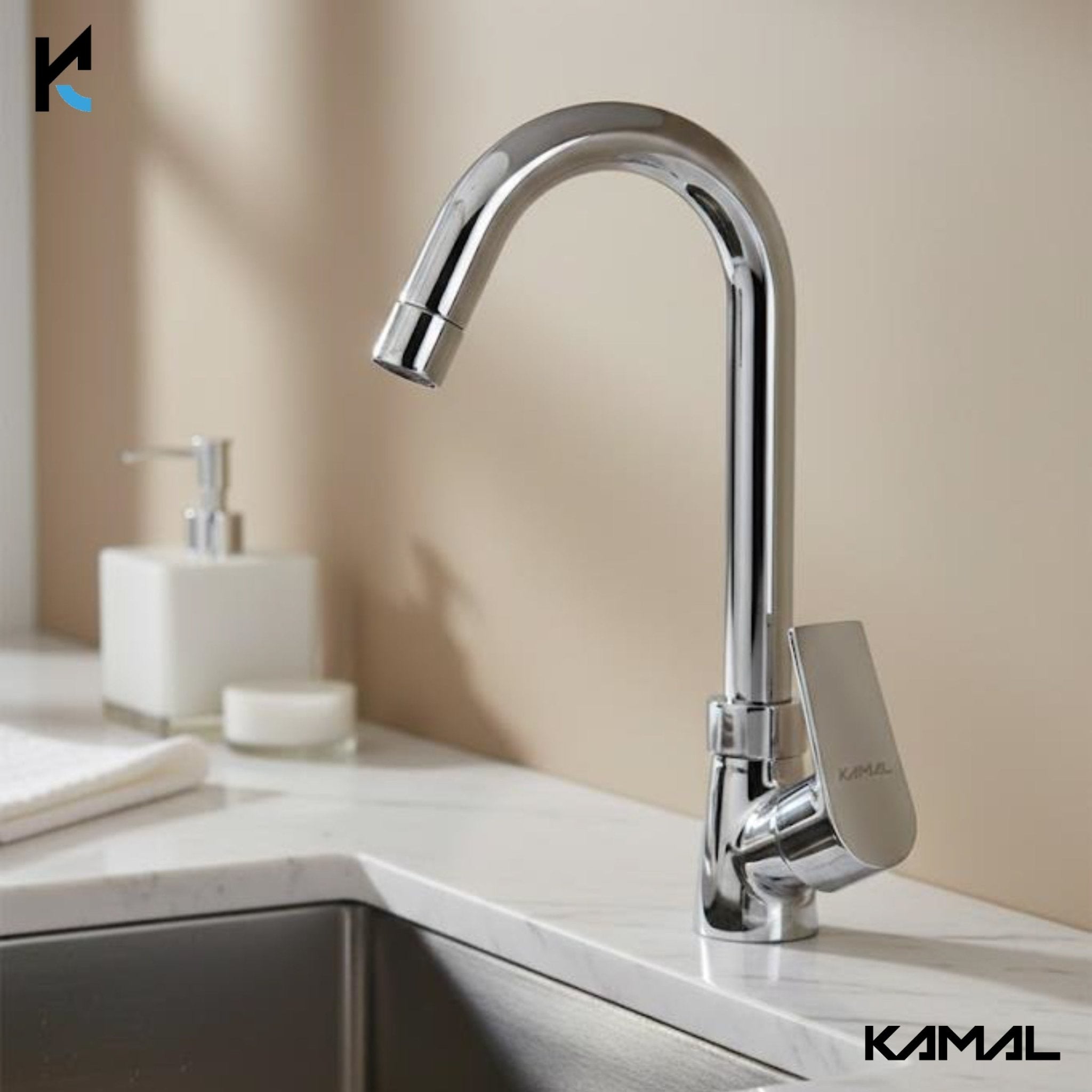 Era Swan Neck (Full Brass) - by Kamal - Era - Kamal Bathware