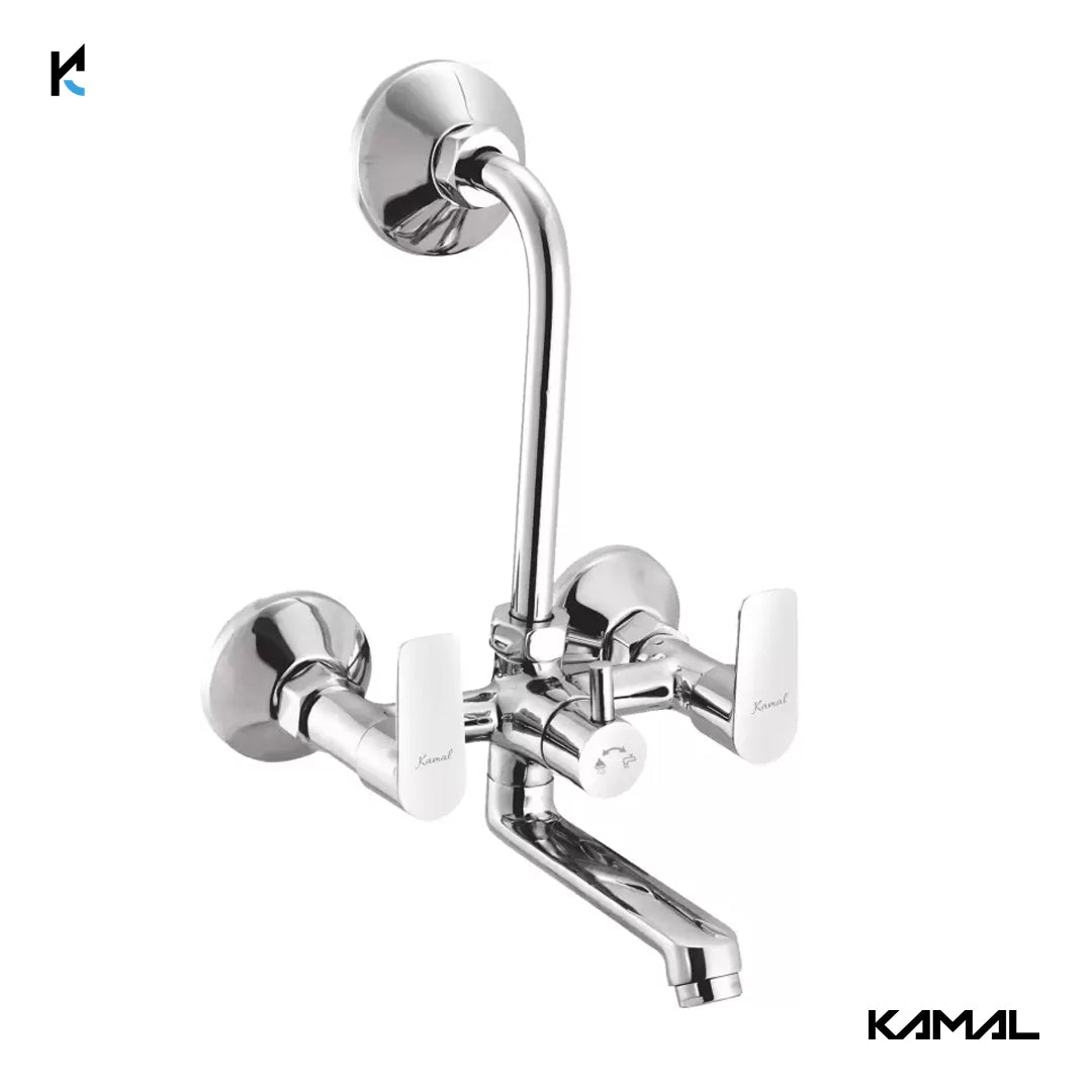 Era Wall Mixer with L Bend Pipe (Full Brass) - by Kamal - Era - Kamal Bathware