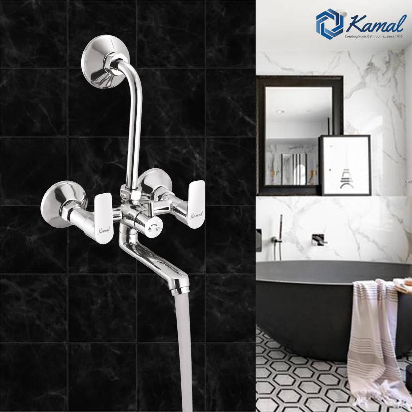 Era Wall Mixer with L Bend Pipe (Full Brass) - by Kamal - Era - Kamal Bathware