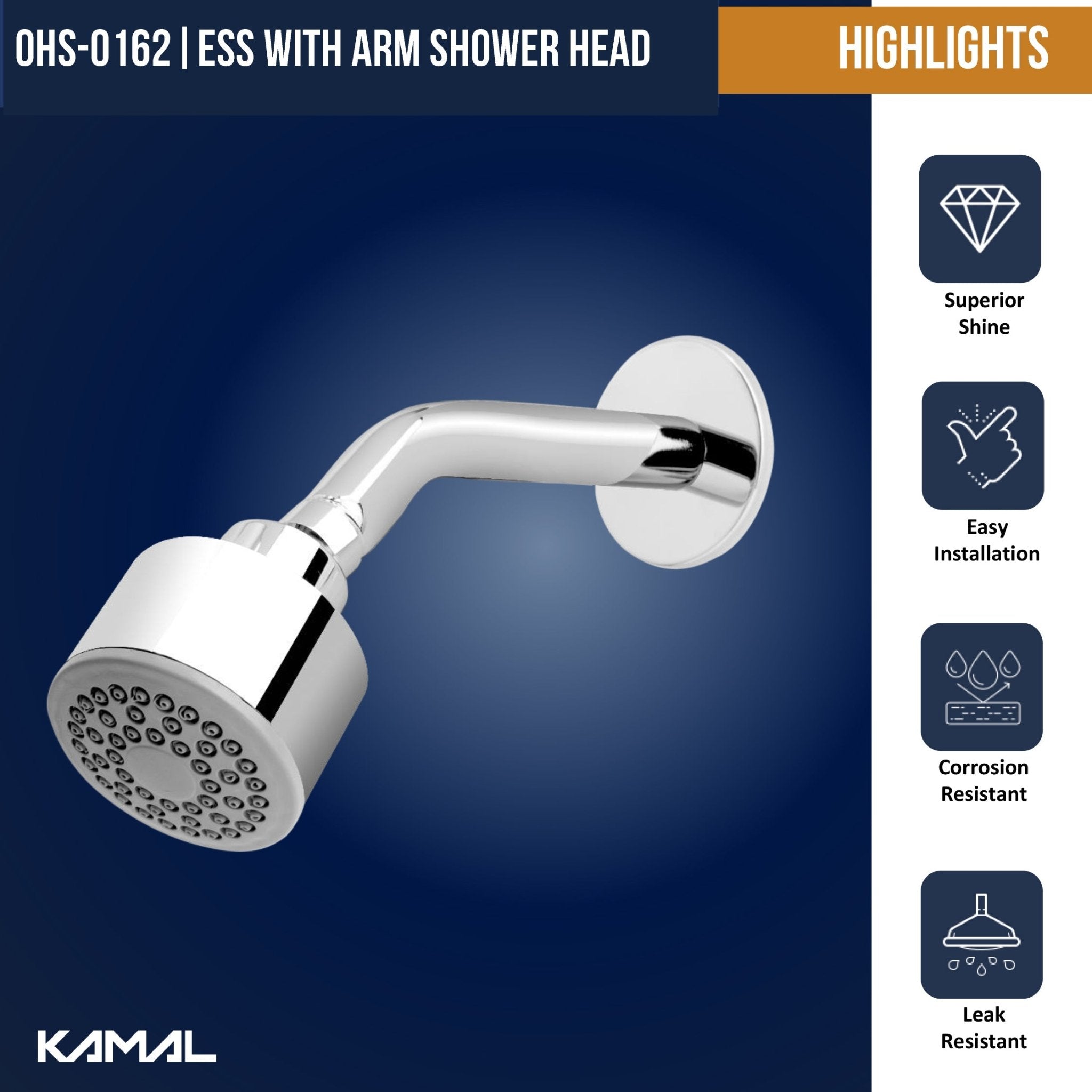 Ess - Ess Shower with Arm - by Kamal - Ess - Ess - Kamal Bathware