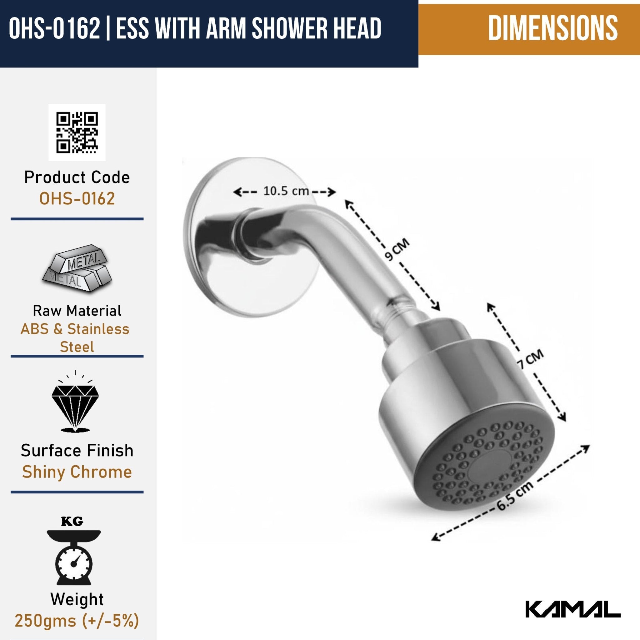 Ess - Ess Shower with Arm - by Kamal - Ess - Ess - Kamal Bathware