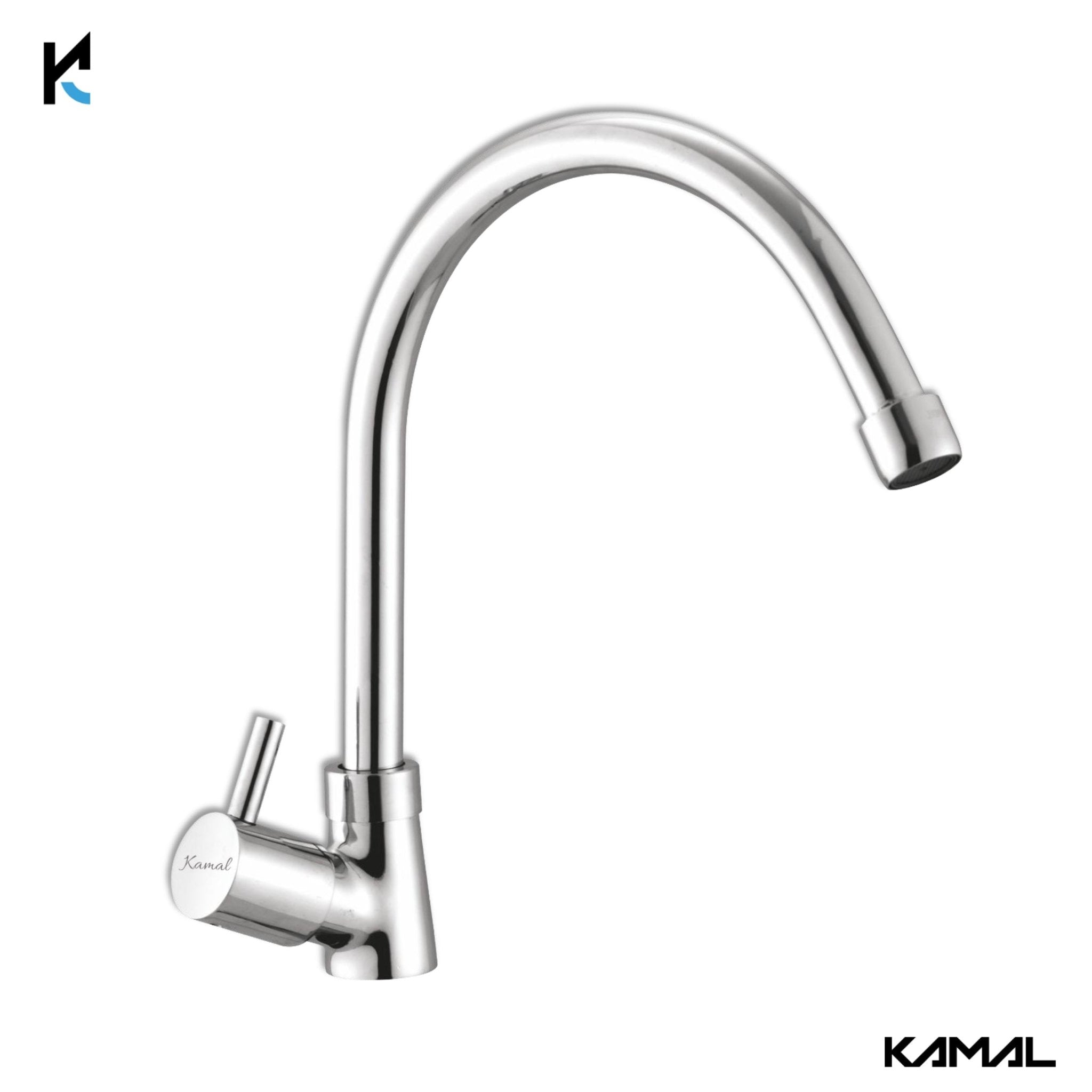 FLT C - Bend Spout Gosseneck Sink Faucet (Full Brass) - by Kamal - FLT - Kamal Bathware