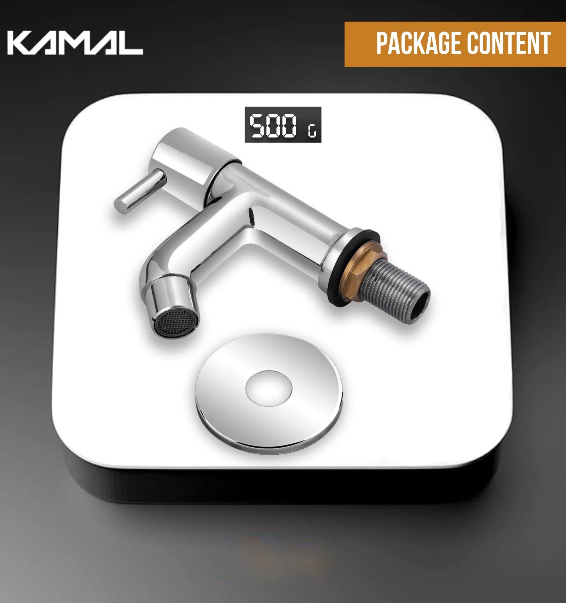 FLT Full Brass Basin Pillar Tap (Full Brass) - by Kamal - Kamal Bathware