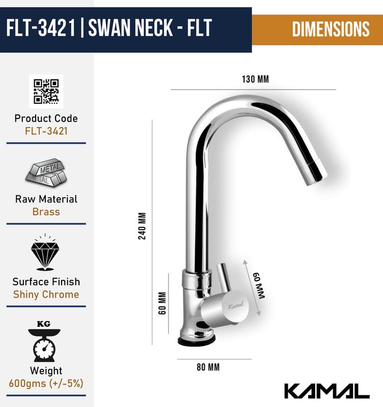 FLT Pillar Tap (Full Brass) - by Kamal - Kamal Bathware