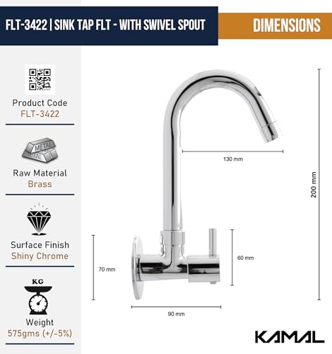 FLT Sink Tap (Full Brass) - by Kamal - Kamal Bathware