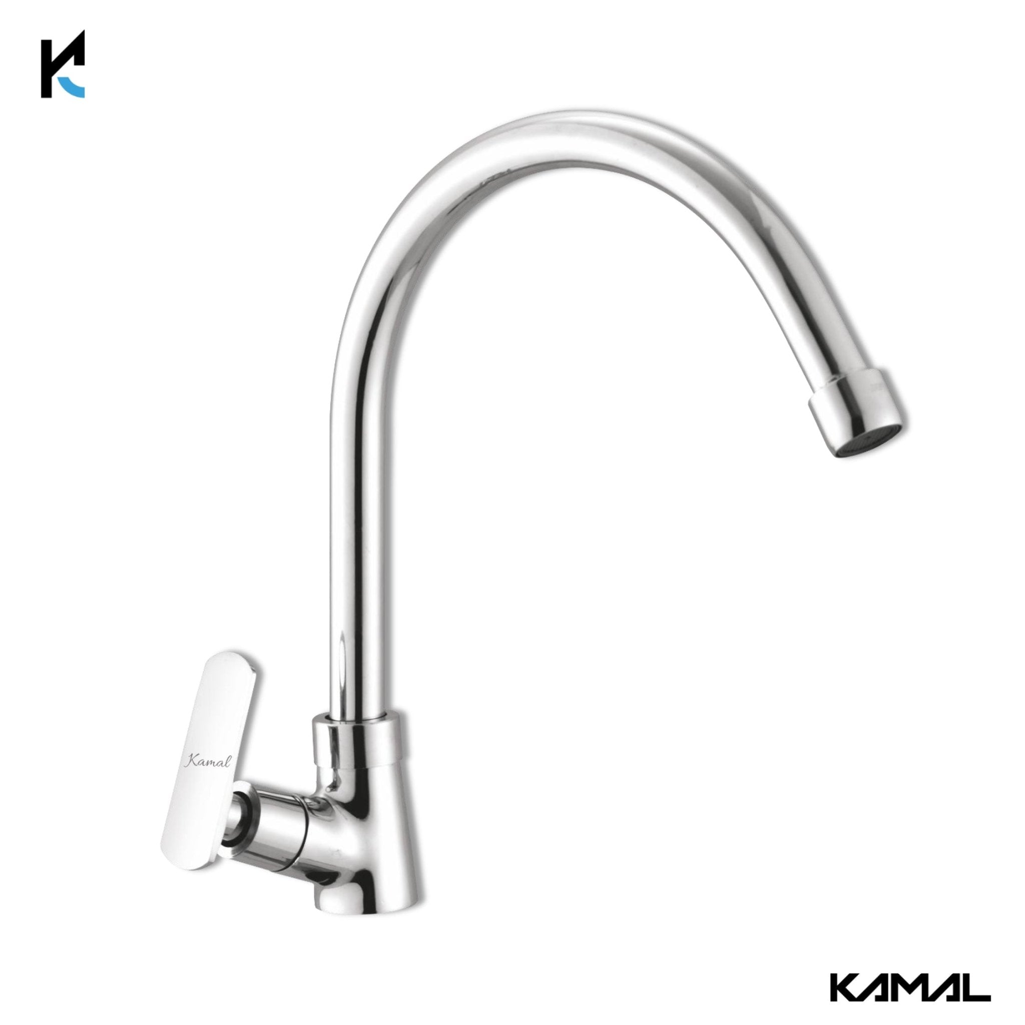 Galaxy C - Bend Spout Gosseneck Sink Faucet (Full Brass) - by Kamal - Galaxy - Kamal Bathware