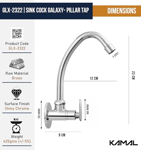 Galaxy Sink Tap (Full Brass) - by Kamal - Kamal Bathware