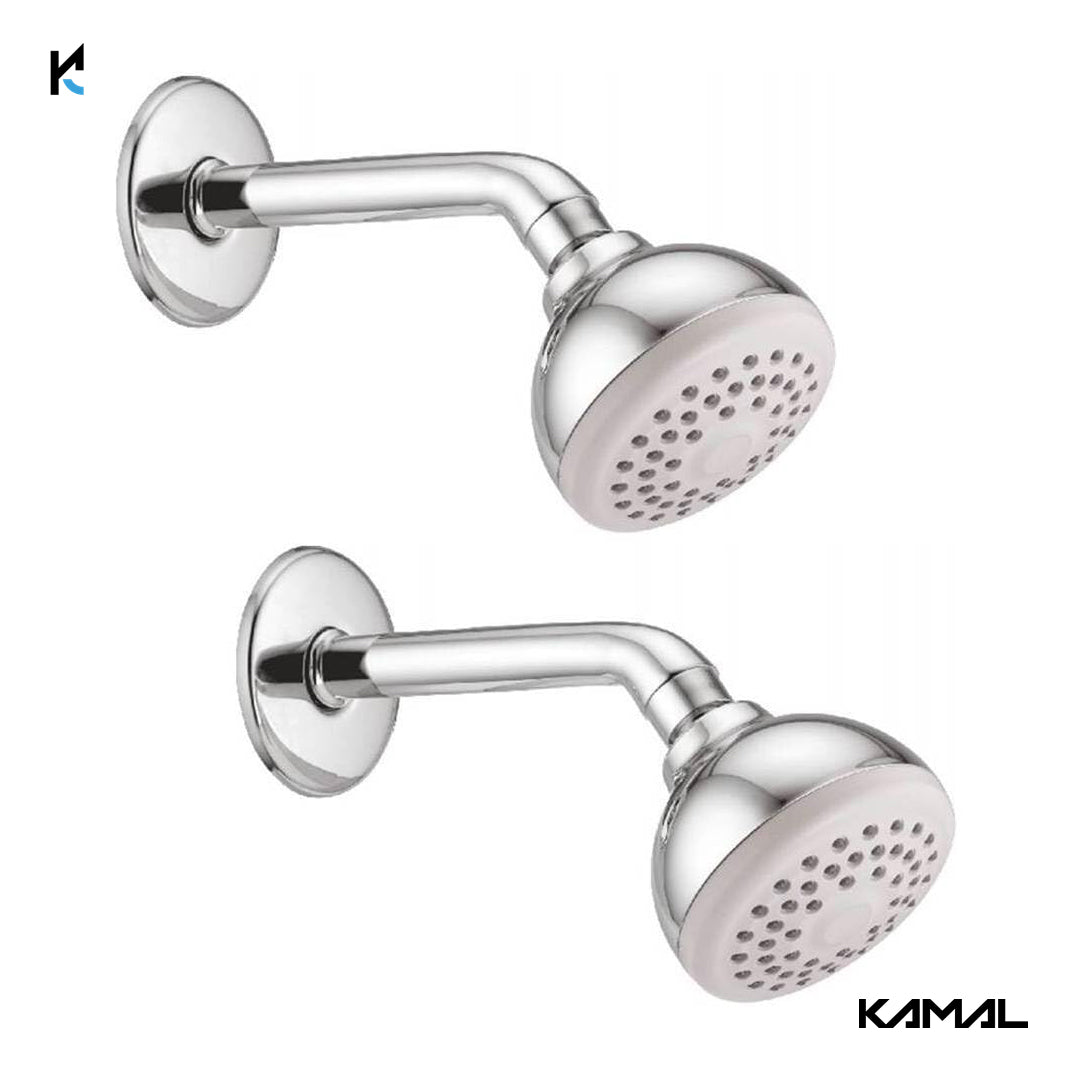 Globe Overhead Shower 3.5 Inch with 6 Inch Shower Arm & Wall Flange - by Kamal - Globe - Kamal Bathware