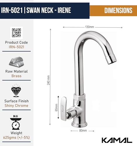 Irene Swan Neck (Full Brass) - by kamal - Irene - Kamal Bathware