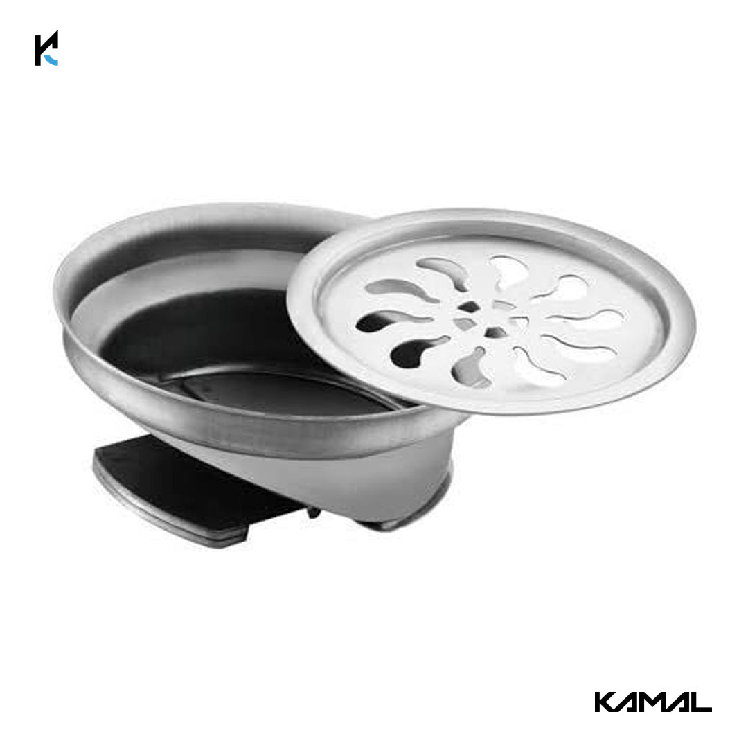 Kubix Cockroach Trap | SS 304 Grade Floor Drain Jali with Collar - by Kamal - Kubix - Kamal Bathware
