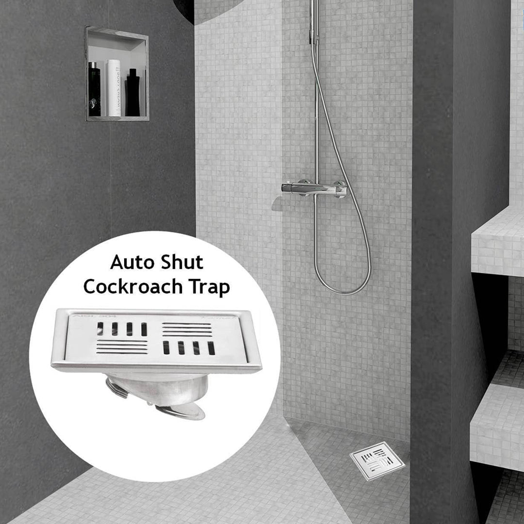 Kubix Cockroach Trap | SS 304 Grade Floor Drain Jali with Collar - by Kamal - Kubix - Kamal Bathware