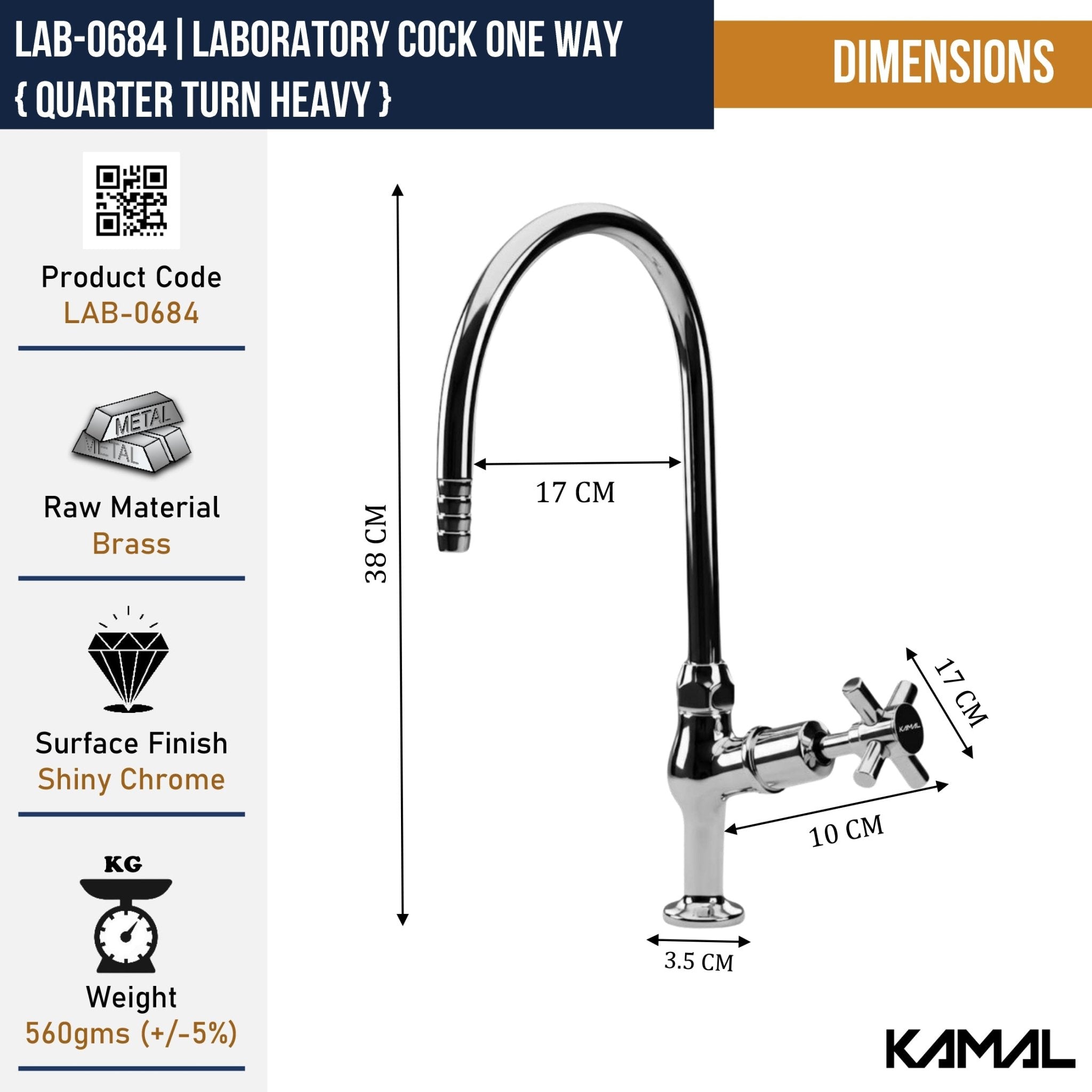 Laboratory Tap One Way (Full Brass) - by Kamal - Laboratory Tap - Kamal Bathware
