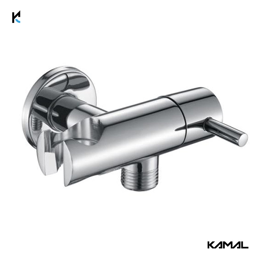 Modena Premium Angle Valve with Holder (Full Brass) - by Kamal - Kamal Bathware