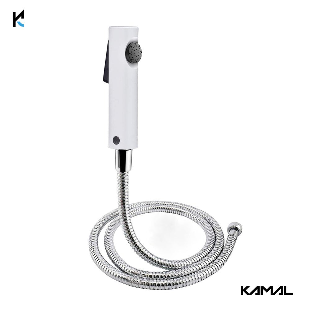 Moonstone Premium Health Faucet with 1 Mtr Stainless Steel Flexible Shower Hose & Wall Hook - by Kamal - Kamal Bathware