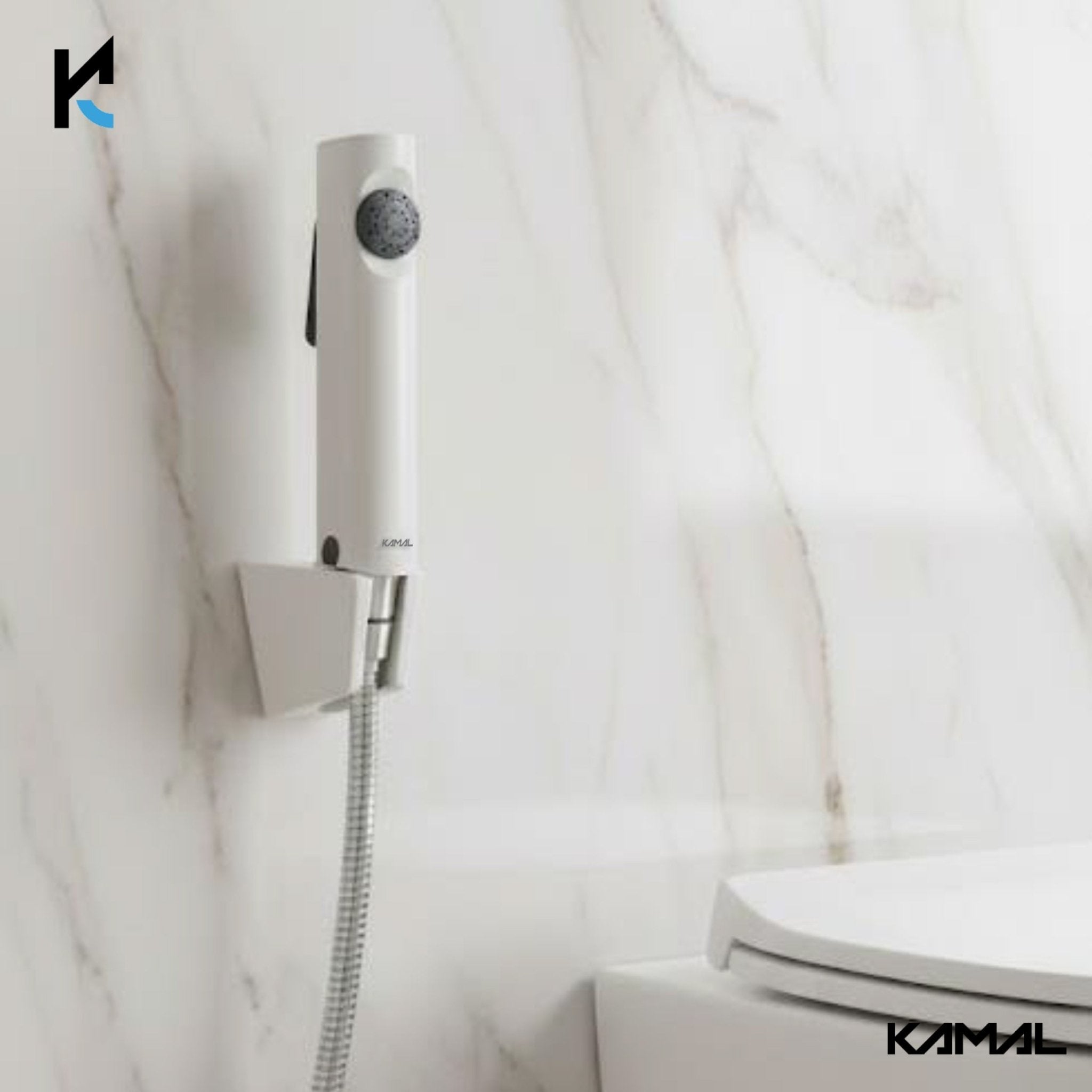 Moonstone Premium Health Faucet with 1 Mtr Stainless Steel Flexible Shower Hose & Wall Hook - by Kamal - Moonstone - Kamal Bathware