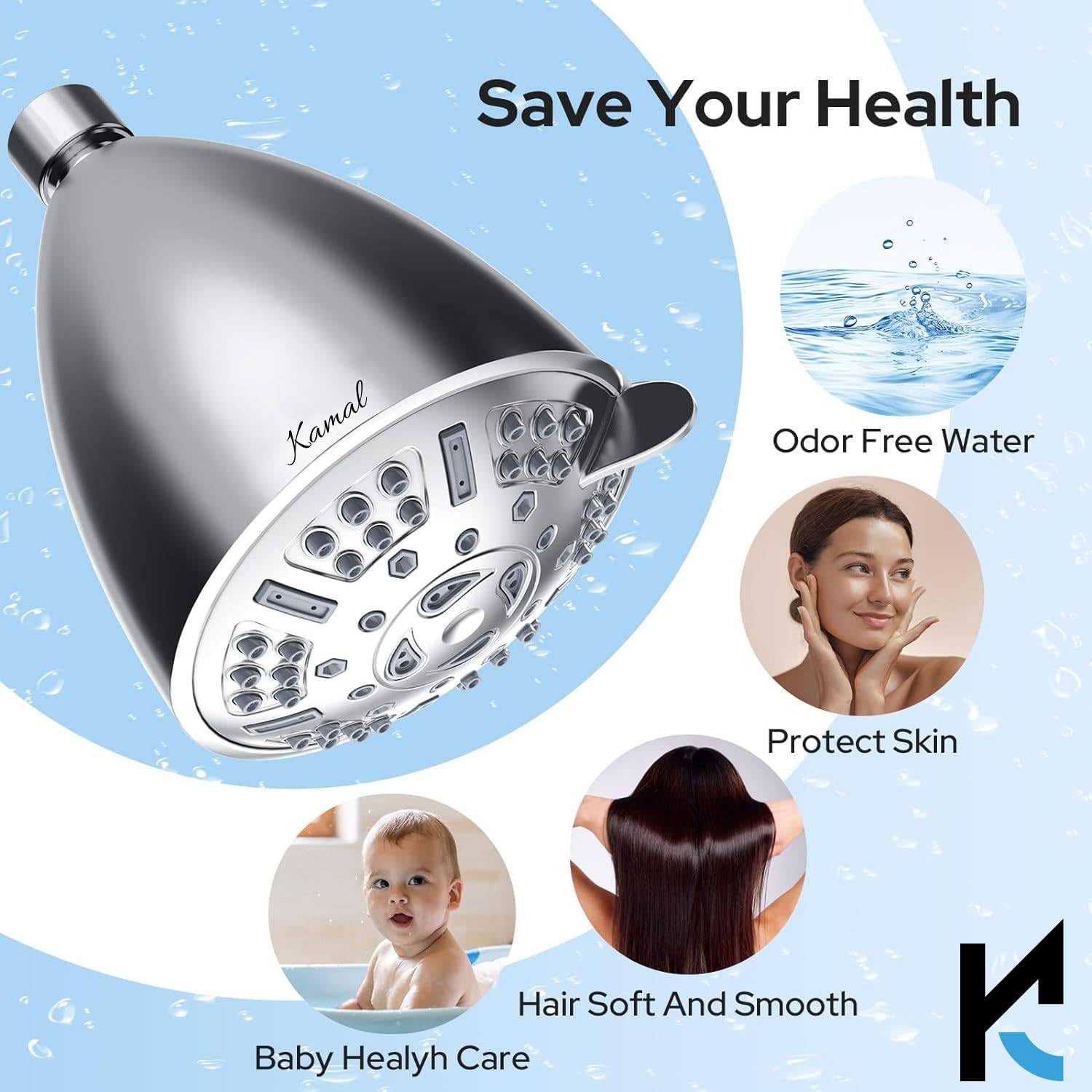 Multi - Mode Water Softener For Bathroom - by Kamal - Shower - Kamal Bathware