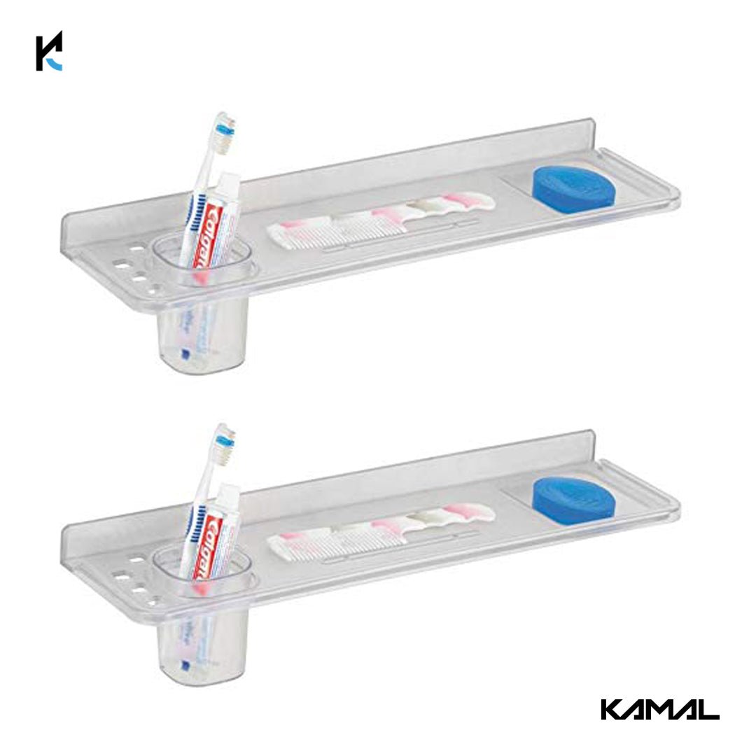Neo Plastic Bathroom Straight Shelf 3 in 1 (Set of 2) - by Kamal - Neo - Kamal Bathware
