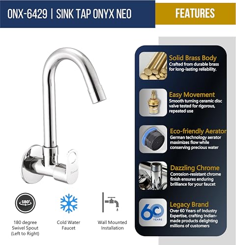 Onyx Neo Sink Tap (Full Brass) - by Kamal - Onyx - Kamal Bathware