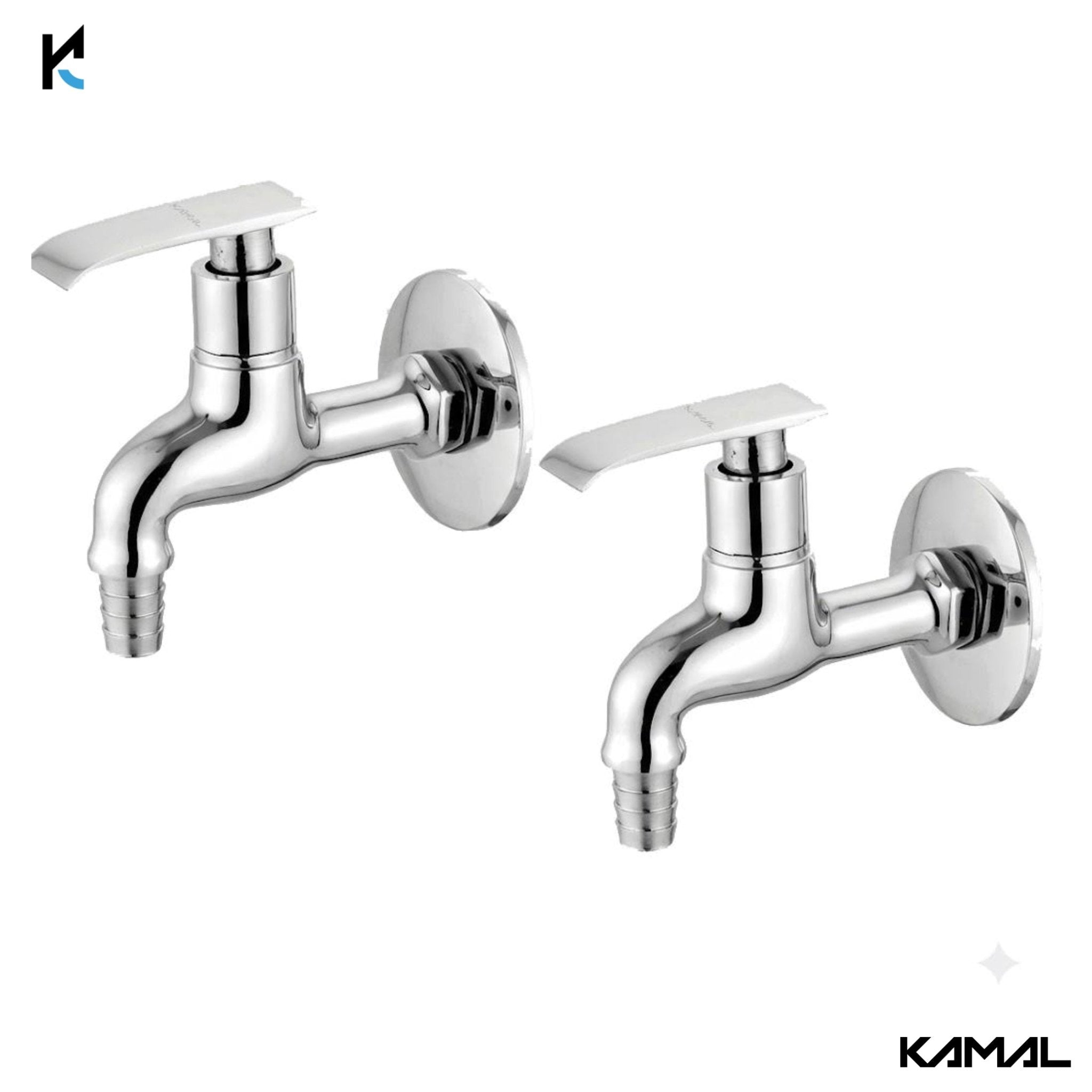 Orion Nozzle Bib Tap with Wall Flange (Full Brass) - by Kamal - Orion - Kamal Bathware