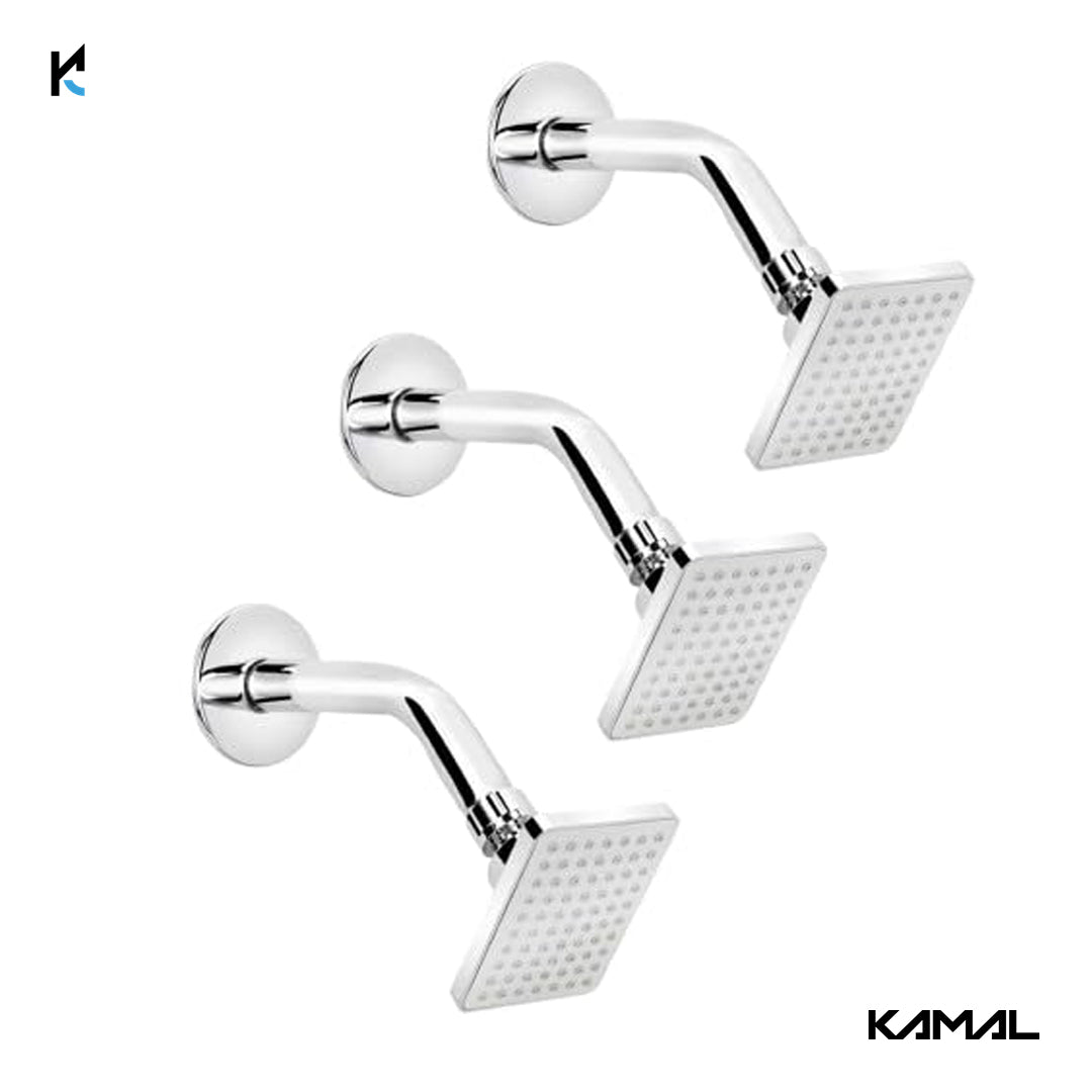 Overhead Sail Shower with 8 Inch Shower Arm - Kamal Bathware