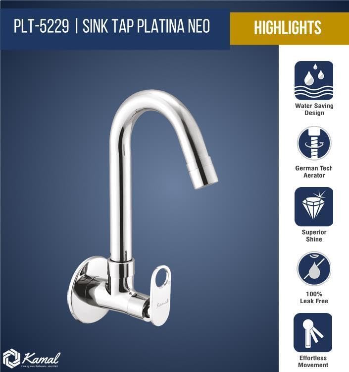 Platina Neo Sink Tap (Full Brass) - by Kamal - Platina - Kamal Bathware