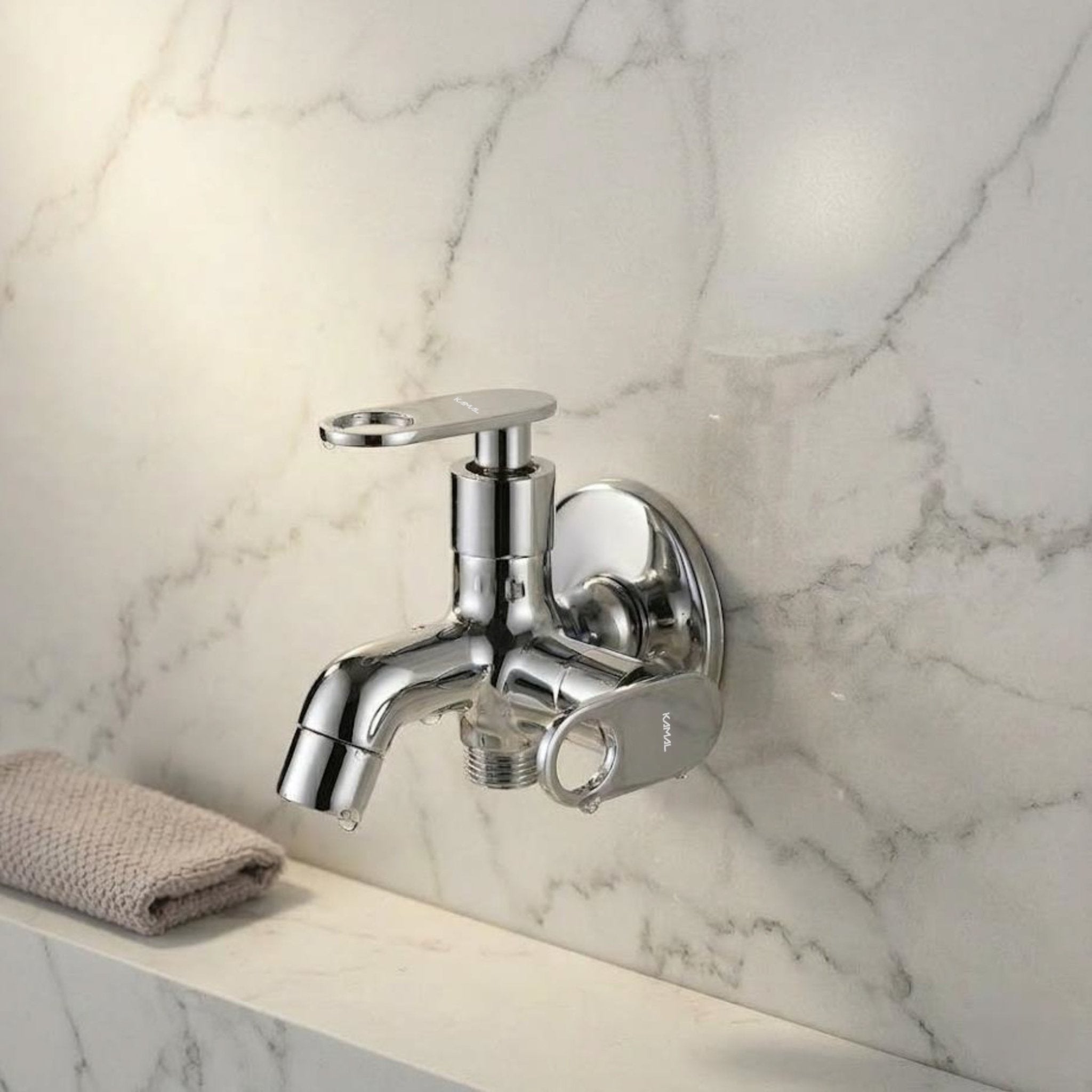 Platina Prime Novo Two Way Bib Tap (Full Brass) - by Kamal - Platina Prime Novo - Kamal Bathware