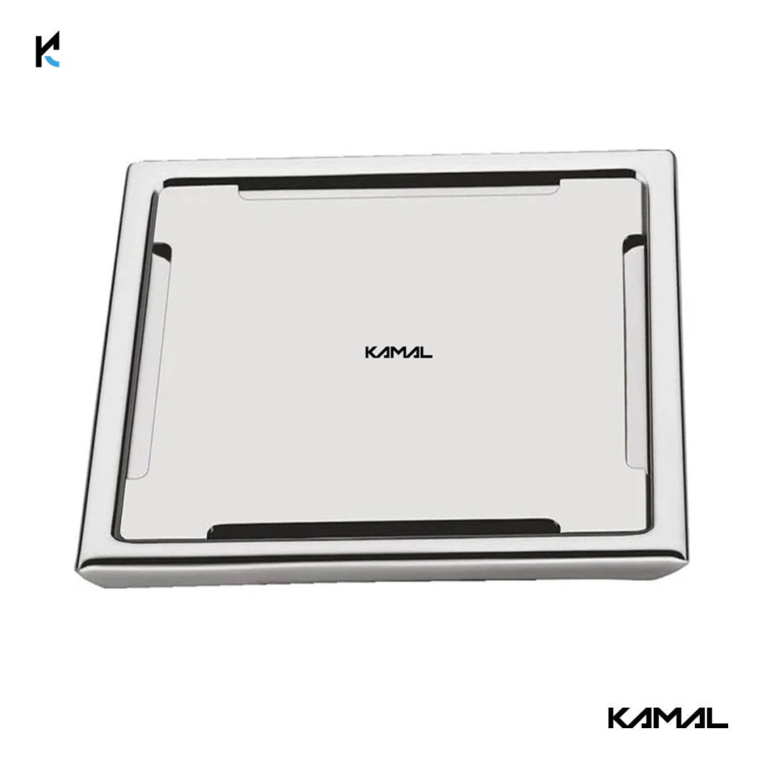 Premium Square Shower Water Drain Channel (SS 304 Grade) - by Kamal - Square - Kamal Bathware