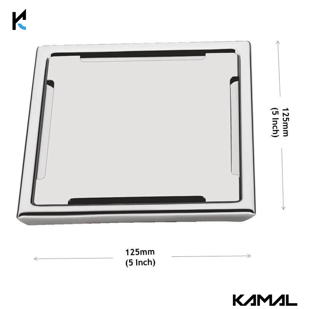 Premium Square Shower Water Drain Channel (SS 304 Grade) - by Kamal - Square - Kamal Bathware