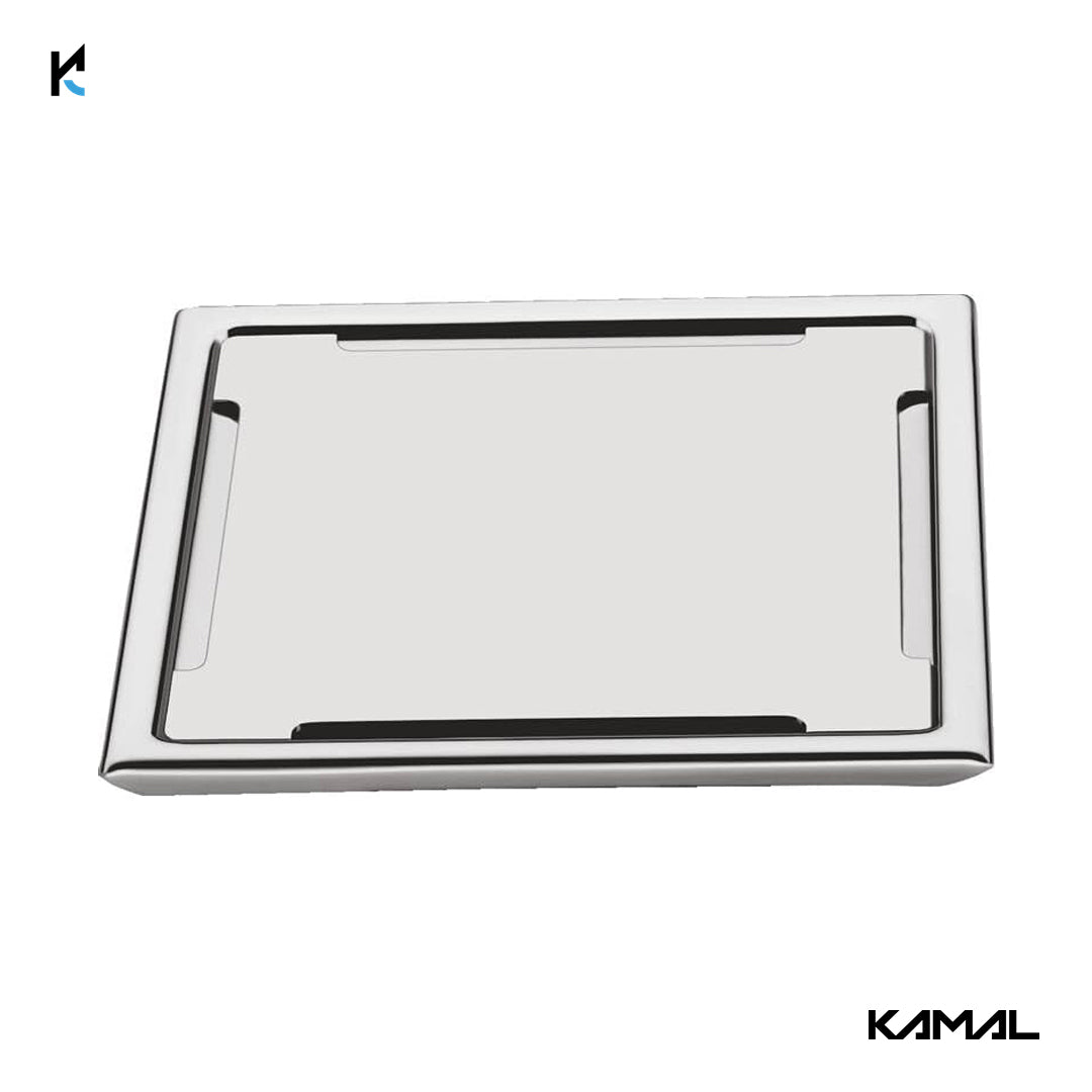 Premium Square Shower Water Drain Channel (SS 304 Grade) - by Kamal - Square - Kamal Bathware