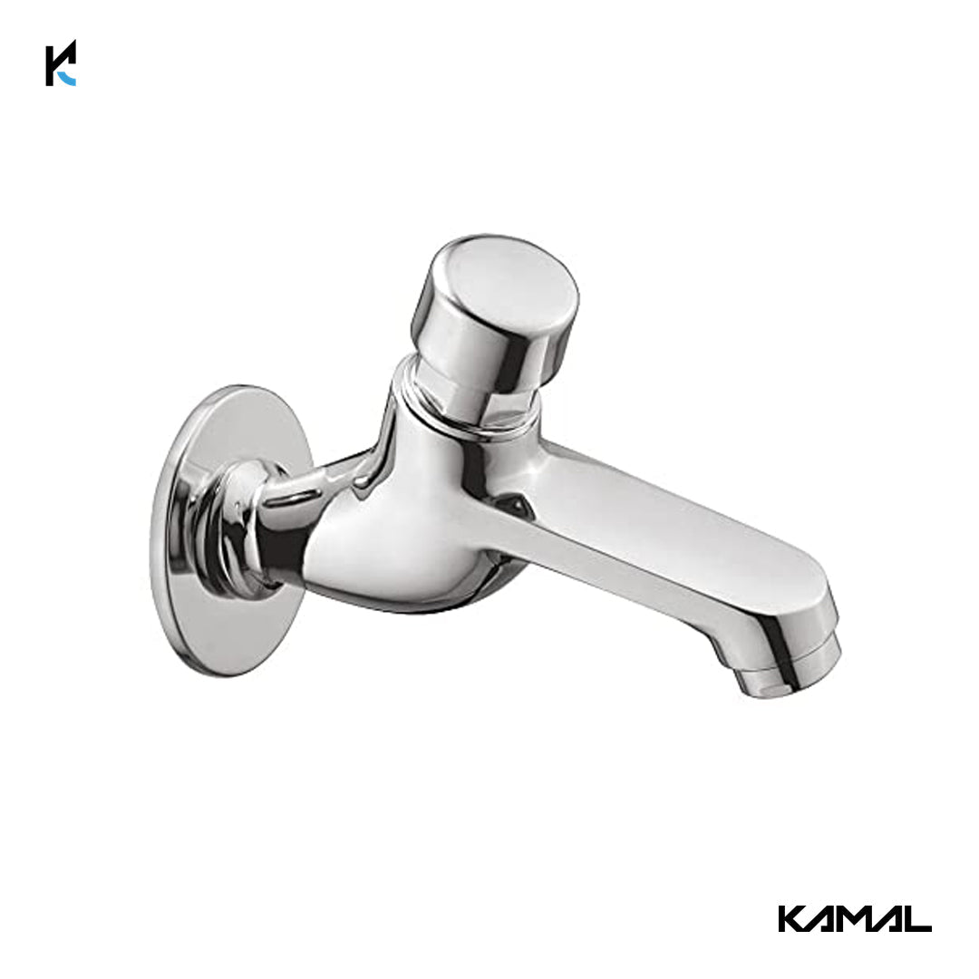 Pressmatic Auto Close Long Body Bib Tap (Full Brass) - by Kamal - Kamal Bathware