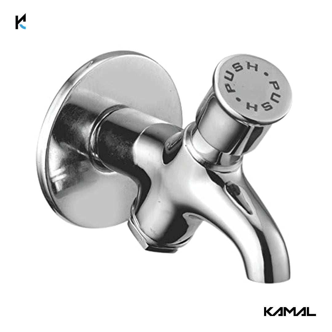 Push Bib Tap (Full Brass) - by Kamal - Kamal Bathware