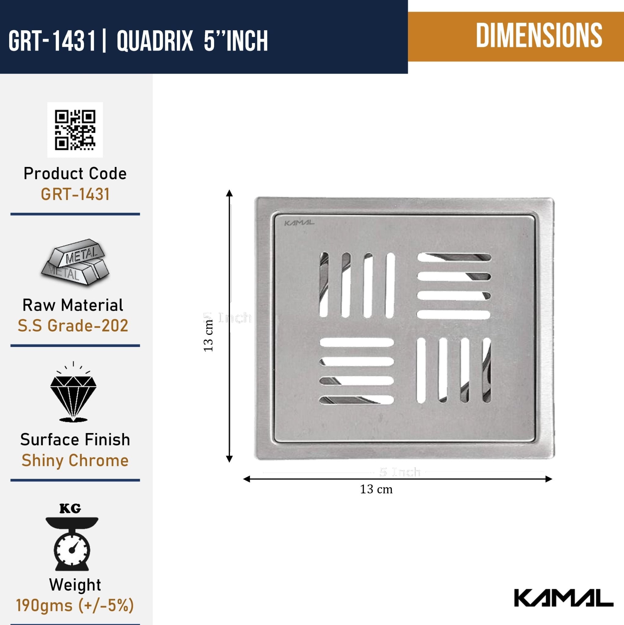 Quadrix Floor Drain Cockroach Trap Ring (Set of 5) - by Kamal - Quadrix - Kamal Bathware
