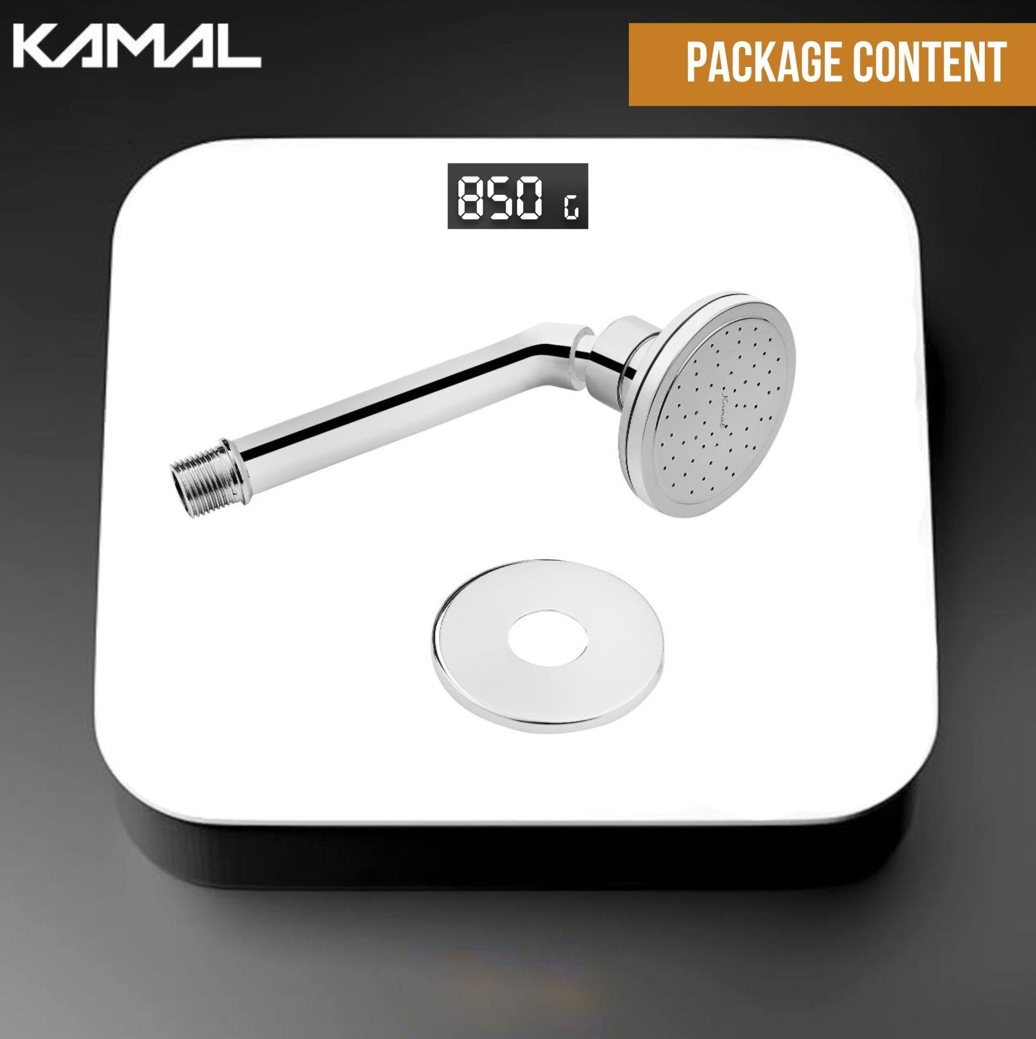 Royal Brass Overhead Shower With Arm - by Kamal - Royal - Kamal Bathware