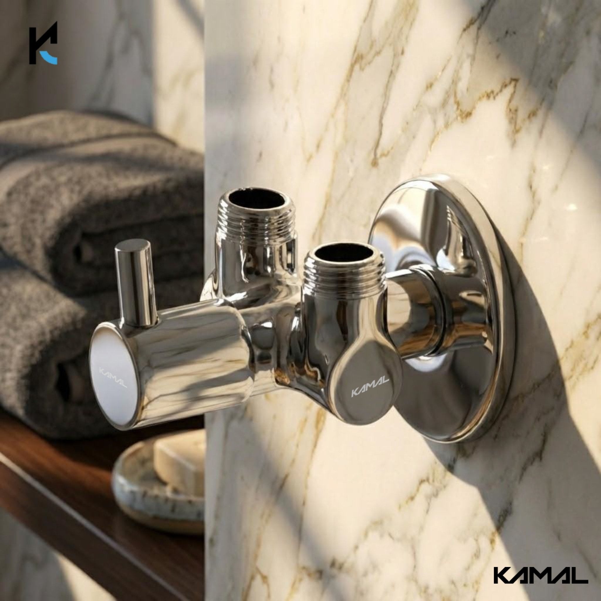 Sigma Two in One Angle Valve ( Full Brass ) - by Kamal - Sigma - Kamal Bathware