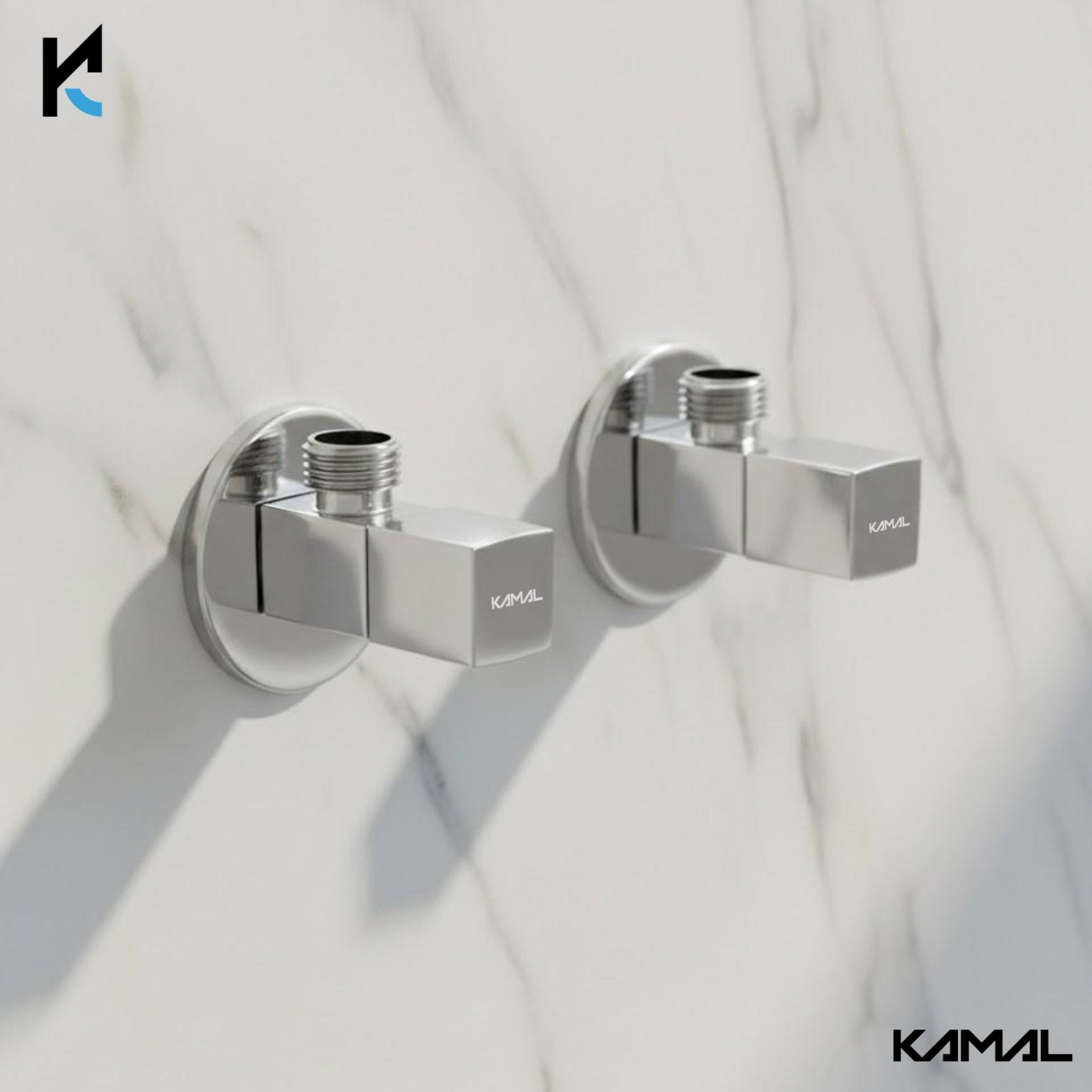 Square Angle Valve (Full Brass) - by Kamal - Square - Kamal Bathware