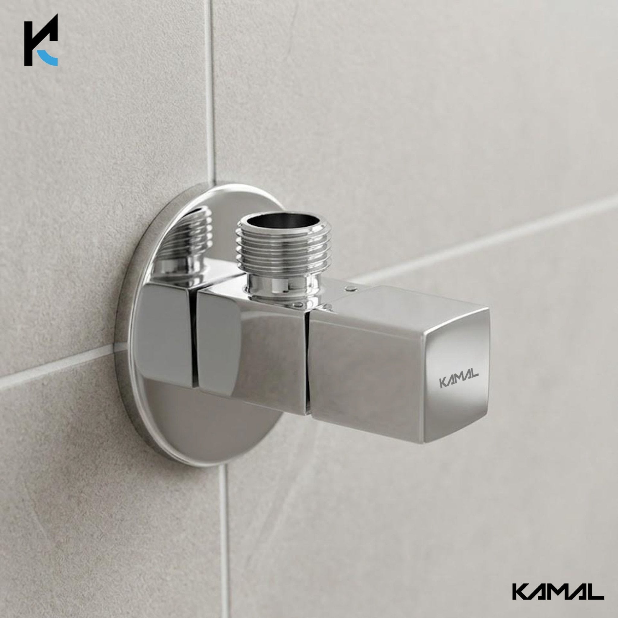 Square Angle Valve (Full Brass) - by Kamal - Square - Kamal Bathware